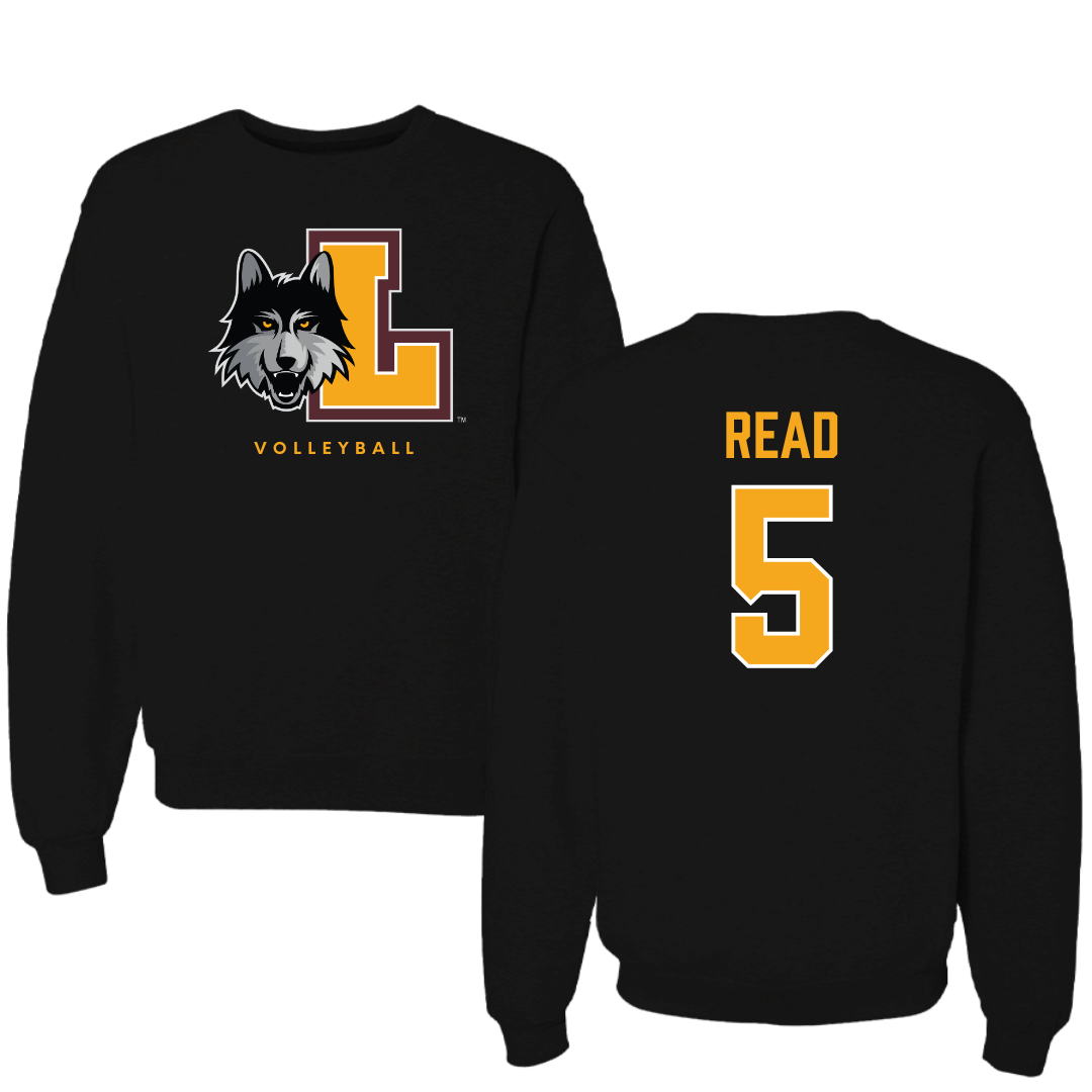 Loyola University-Chicago Volleyball Black Mascot Crewneck - #5 Jake Read