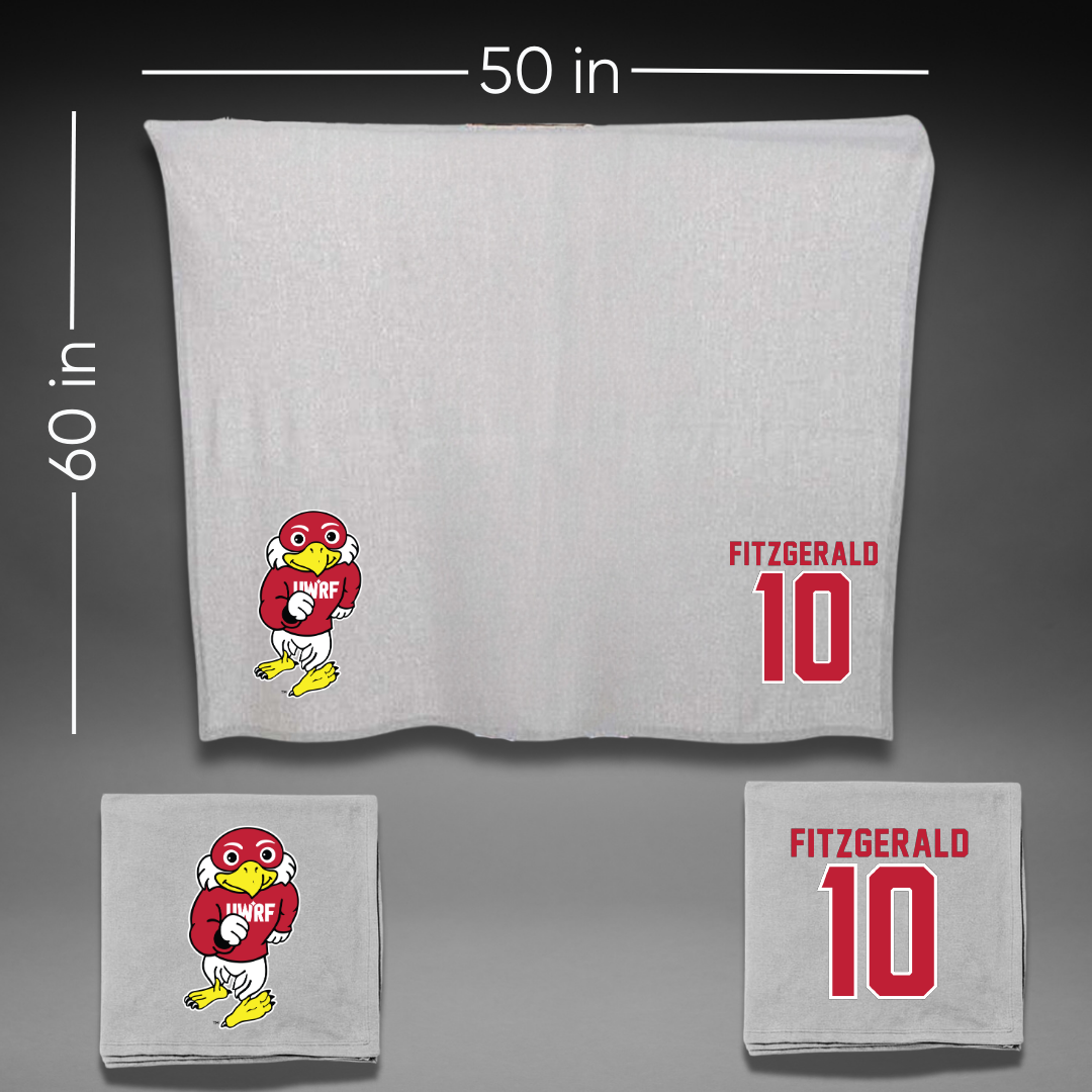 University of Wisconsin-River Falls Football Gray Blanket - #10 Cade Fitzgerald