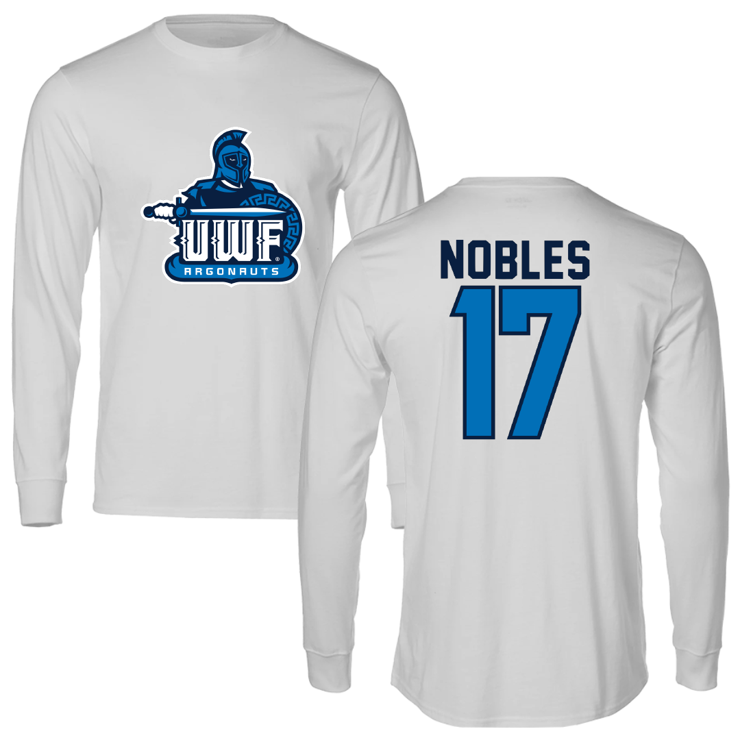 University of West Florida Baseball Light Gray Performance Long Sleeve - #17 Gann Nobles
