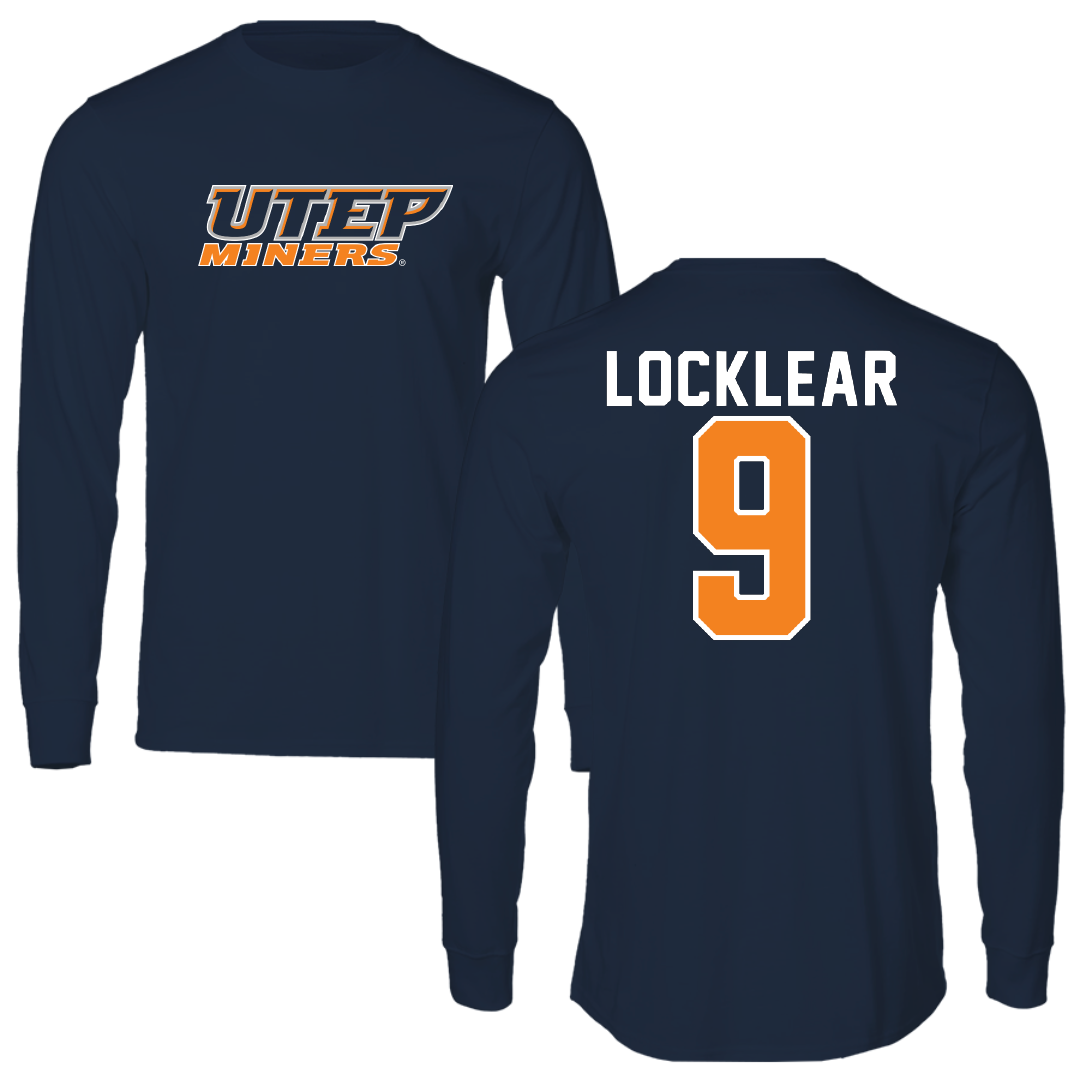 University of Texas at El Paso Football Navy Performance Long Sleeve - #9 Skyler Locklear