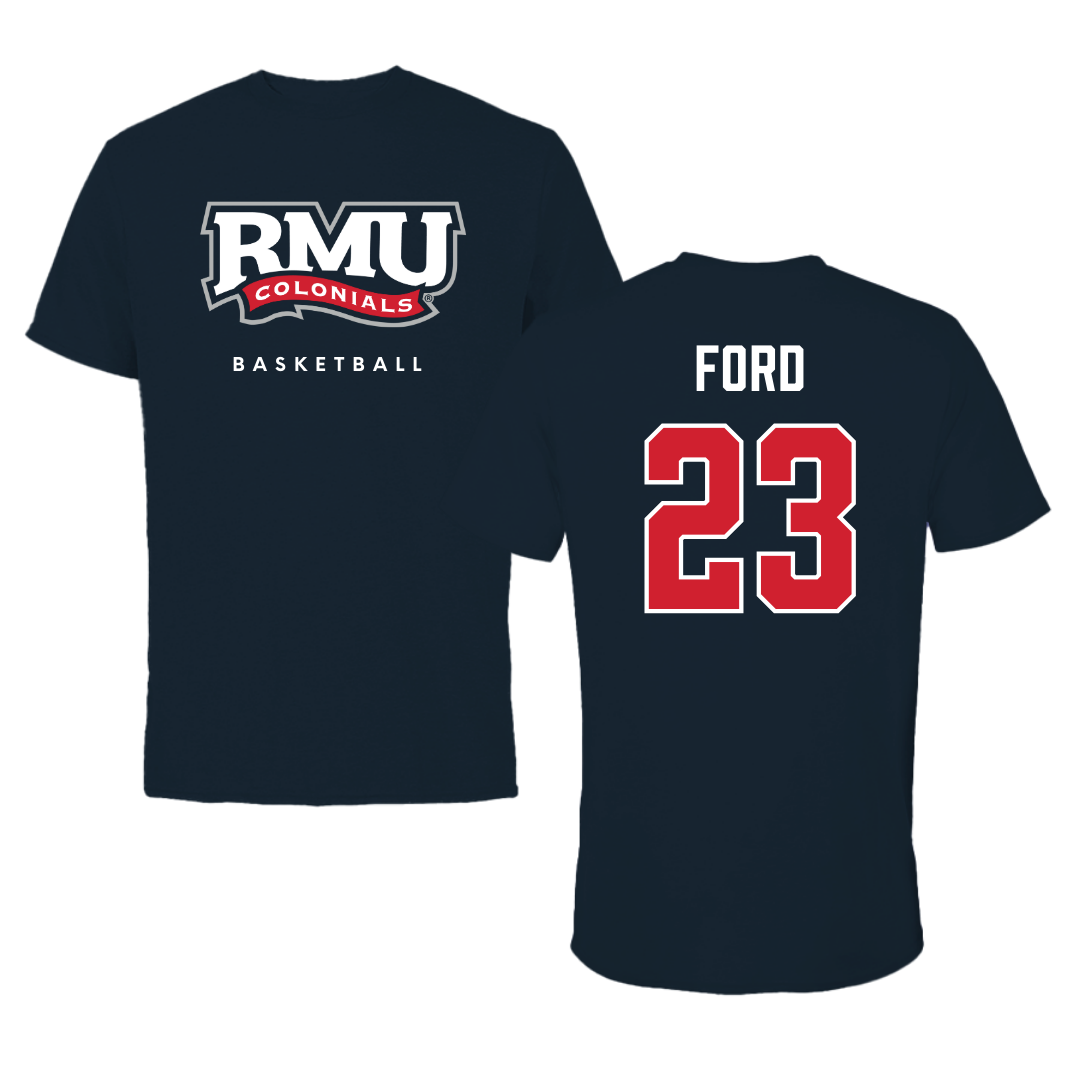 Robert Morris University Basketball Navy Performance Tee - #23 Chris Ford
