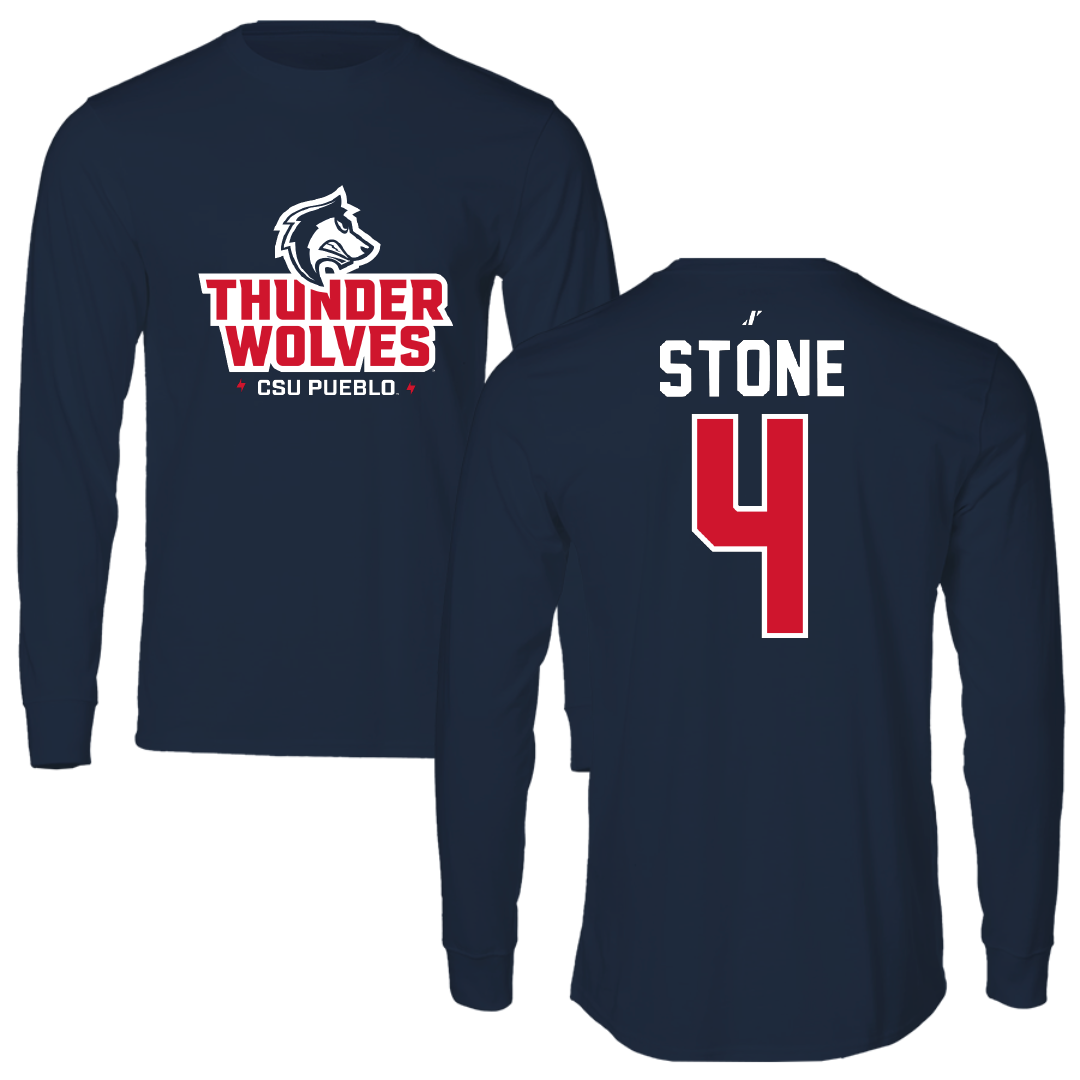 Colorado State University-Pueblo Baseball Navy General Performance Long Sleeve - #4 Brad Stone