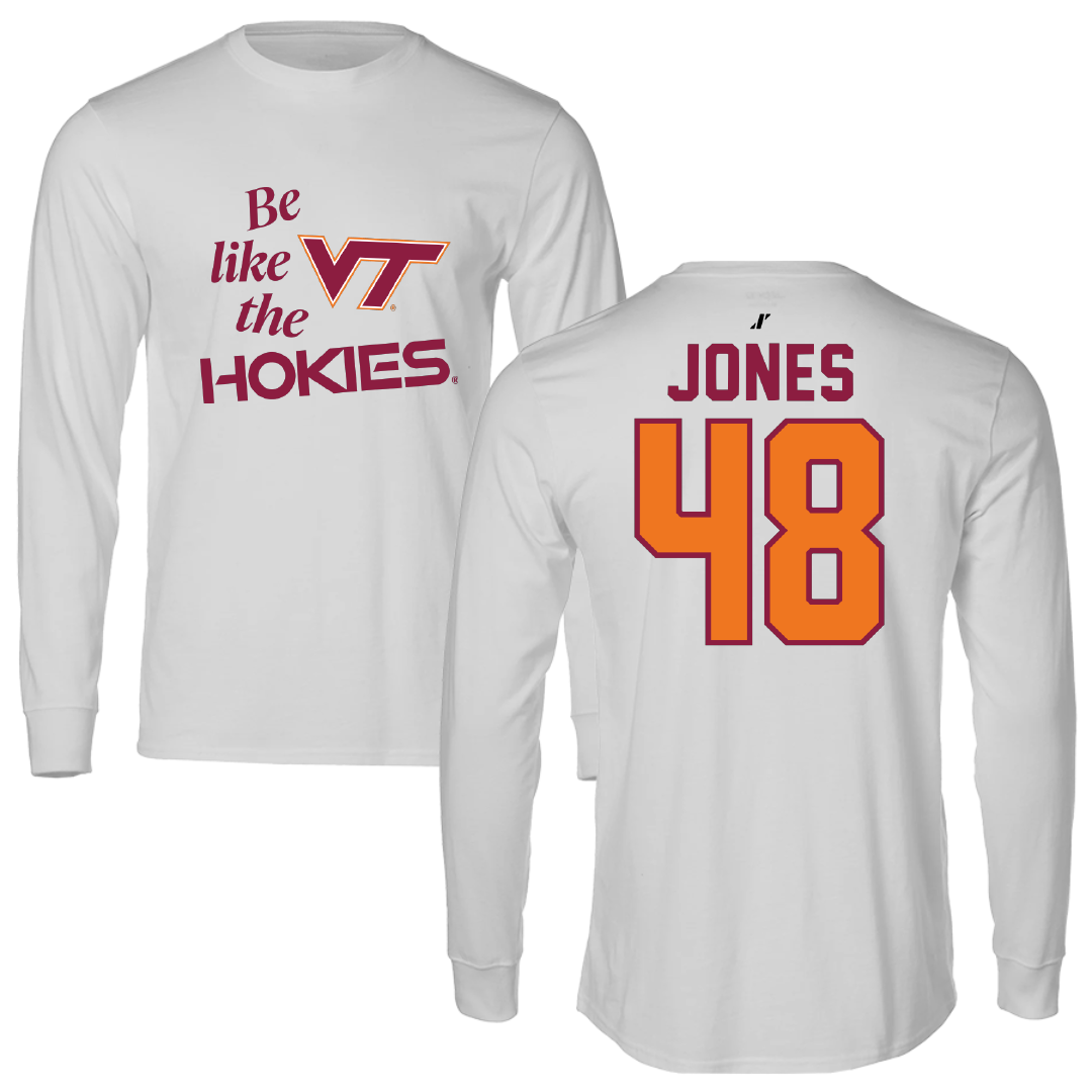 Virginia Tech Baseball Light Gray Be Like Us Long Sleeve - #48 Mitch Jones