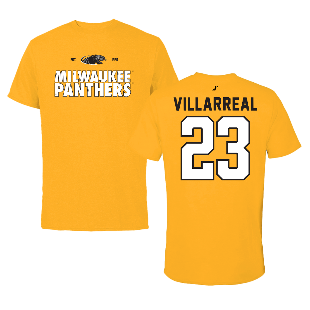 University of Wisconsin-Milwaukee Basketball Gold General Tee - #23 Austin Villarreal