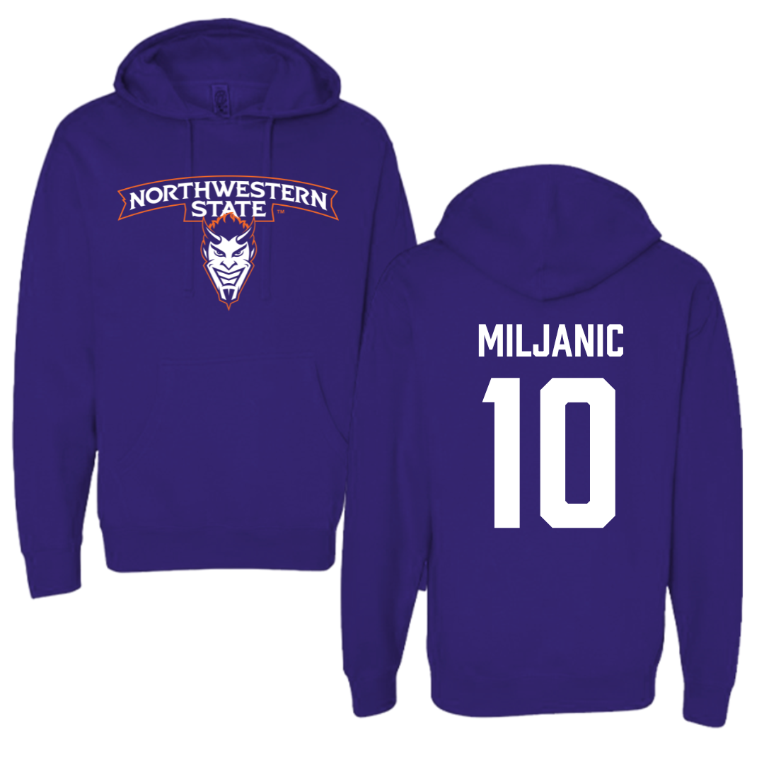 Northwestern State University Basketball Purple Hoodie - #10 Ivona Miljanic
