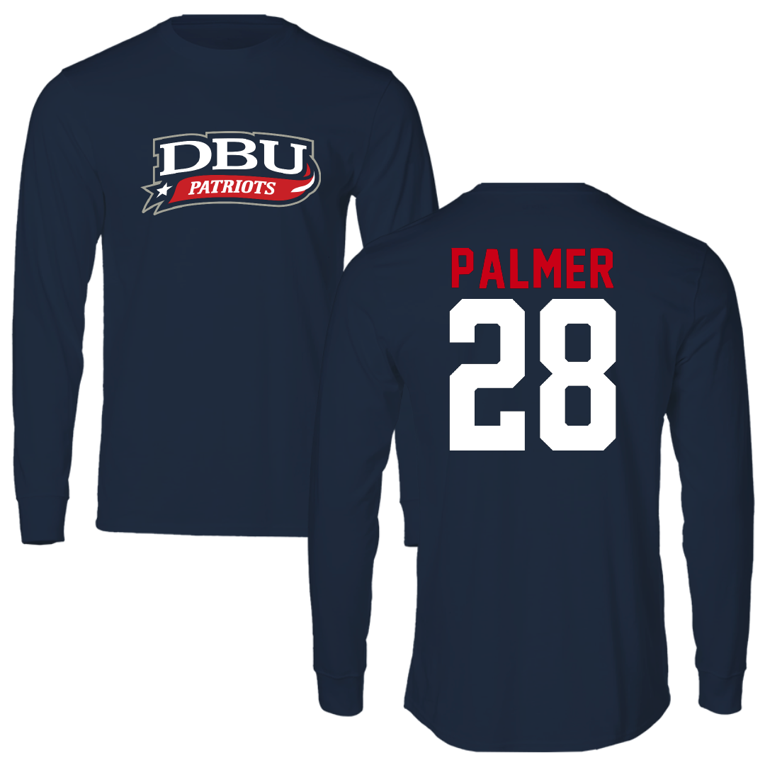 Dallas Baptist University Bowling Navy Performance Long Sleeve - #28 Jayden Palmer