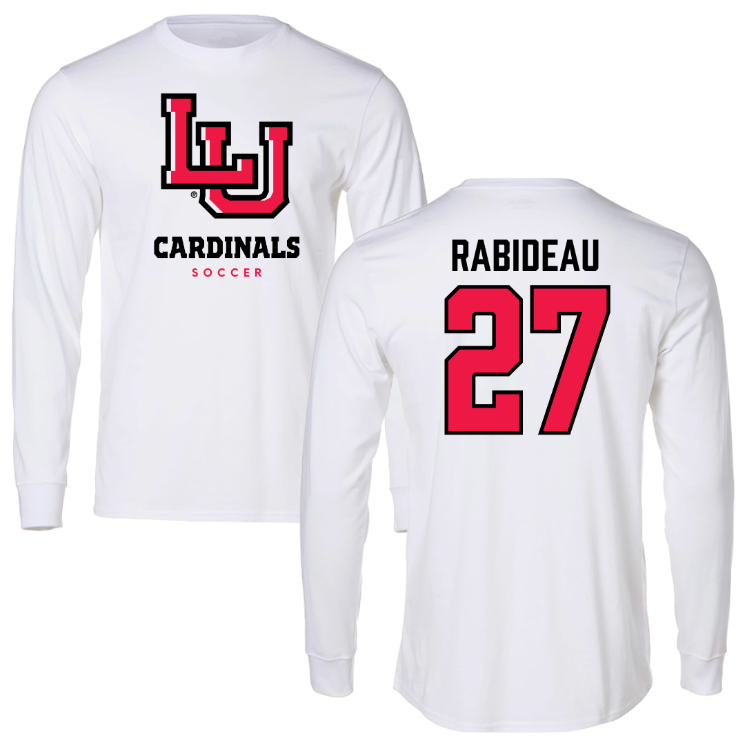 Lamar University Soccer White Performance Long Sleeve - #27 Madison Rabideau