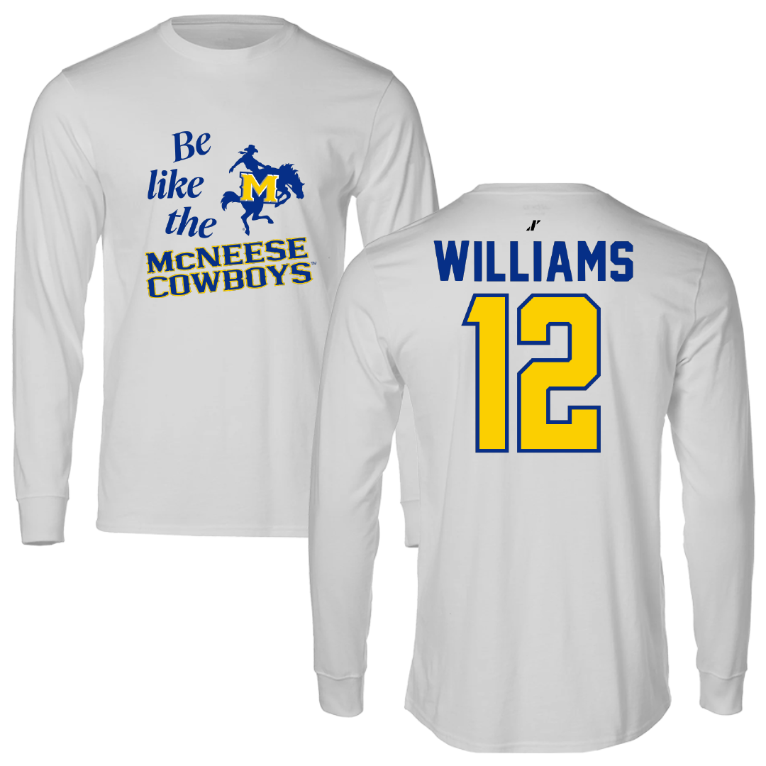 McNeese State University Softball Light Gray Be Like Us Performance Long Sleeve - #12 Kadence Williams