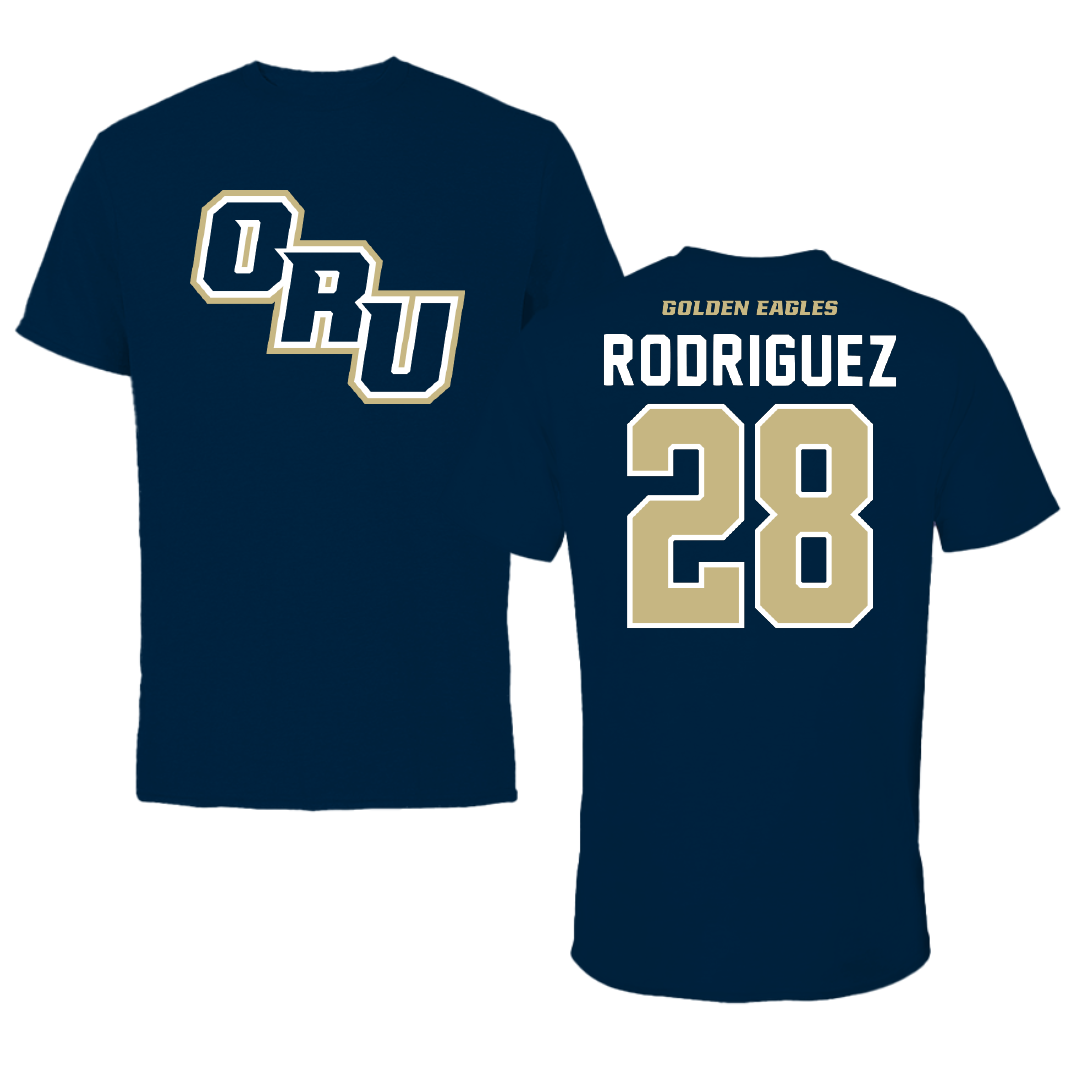 Oral Roberts University Soccer Navy Performance Tee - #28 Luci Rodriguez