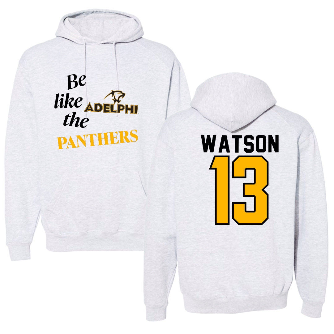 Adelphi University Soccer Light Gray Be Like Us Hoodie - #13 Andrew Watson