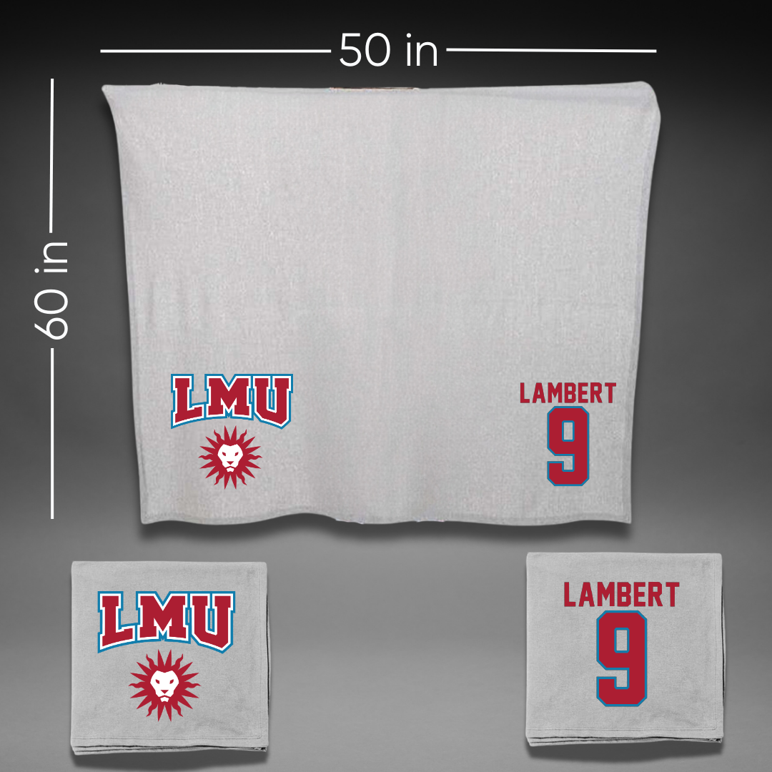 Loyola Marymount University Softball Gray Blanket - #9 Justine Lambert