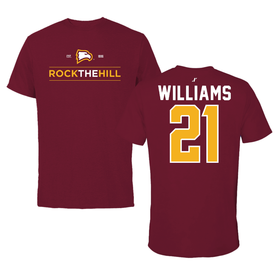 Winthrop University Basketball Garnet General Tee - #21 Persais Williams