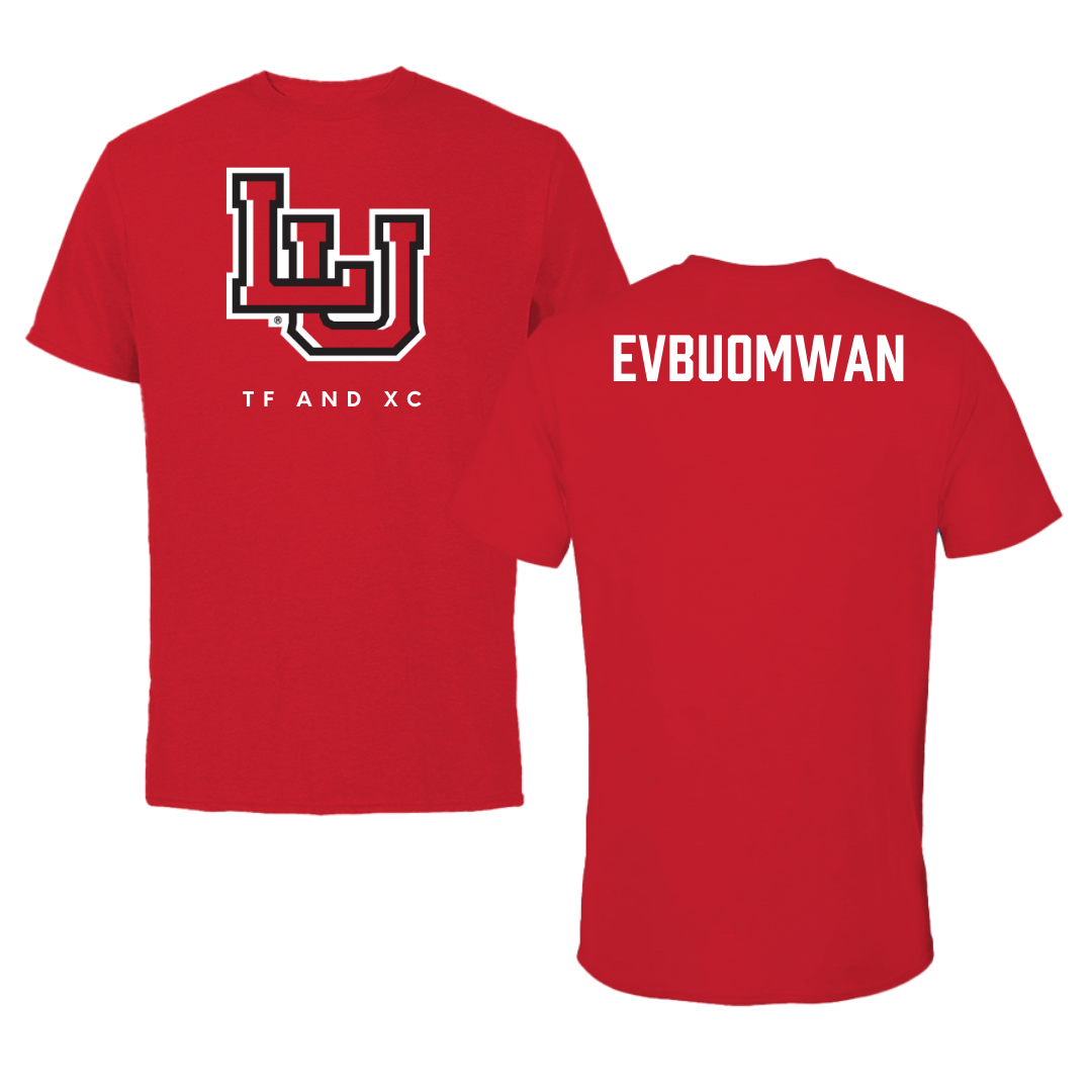 Lamar University TF and XC Red Performance Tee - Efosa Evbuomwan
