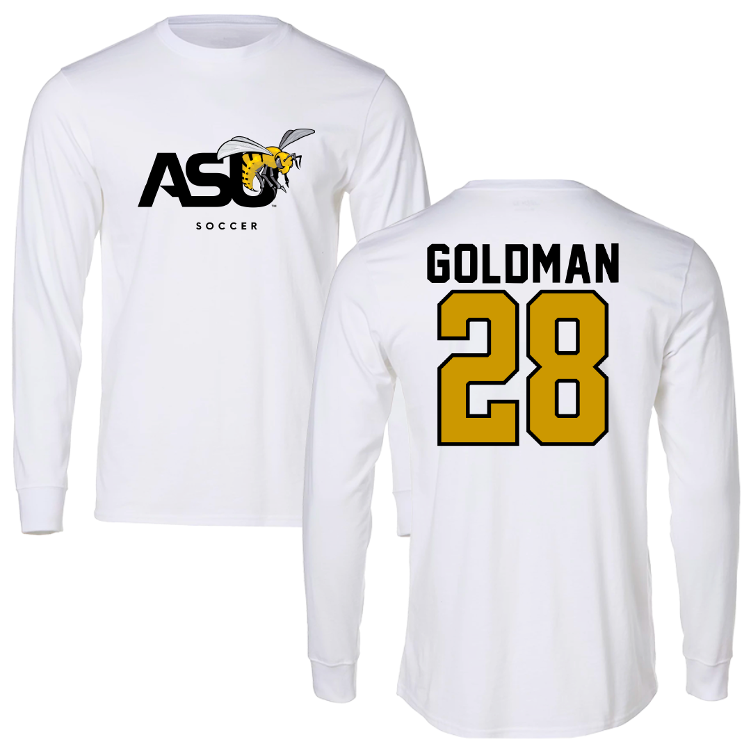 Alabama State University Soccer White Long Sleeve - #28 Morgan Goldman