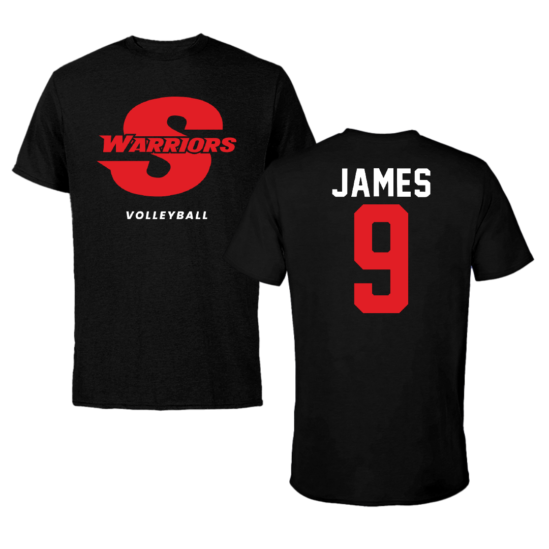 Stanislaus State Volleyball Black Performance Tee - #9 Kryslin James
