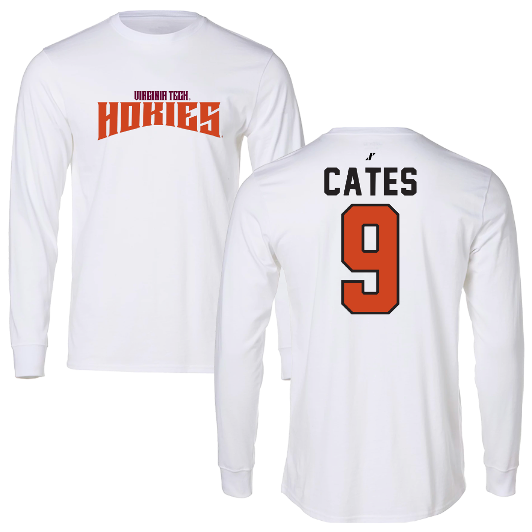 Virginia Tech Volleyball White Classic Performance Long Sleeve - #9 Sierra Cates