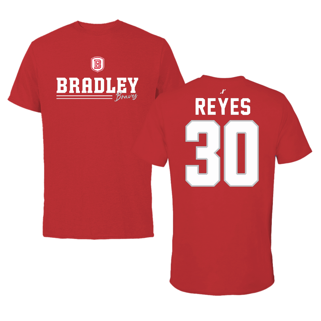 Bradley University Soccer Red General Tee - #30 Ivan Reyes
