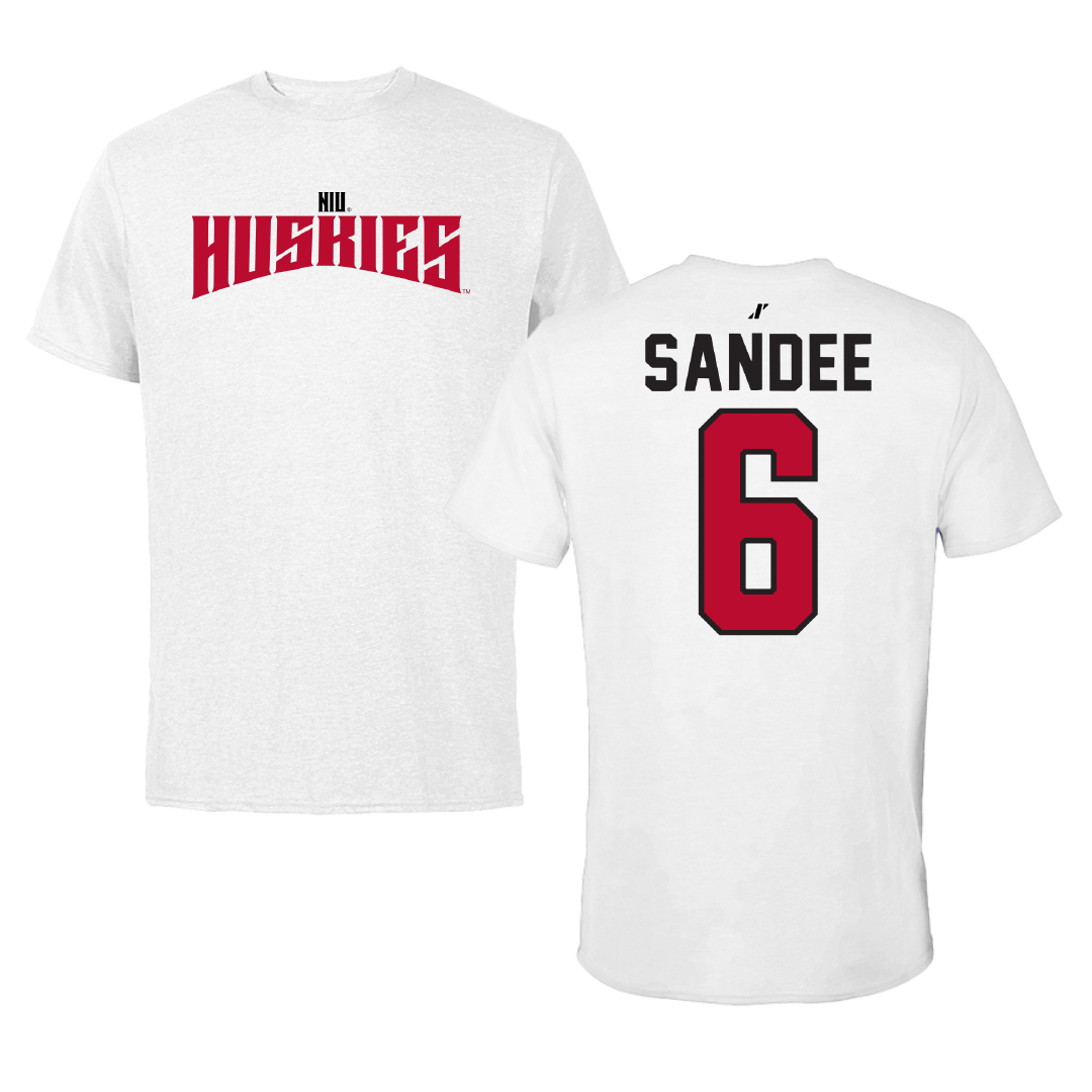 Northern Illinois University Baseball White Classic Performance Tee - #6 Nolan Sandee