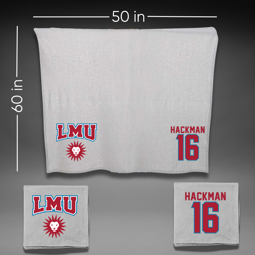 Loyola Marymount University Baseball Gray Blanket - #16 Owen Hackman
