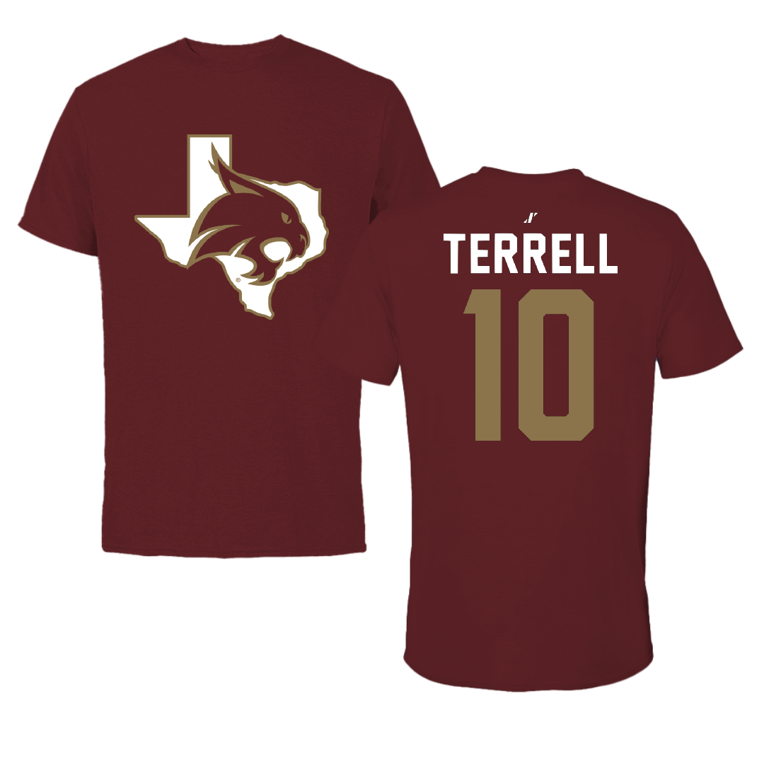 Texas State University Basketball Maroon State Performance Tee - #10 Destiny Terrell