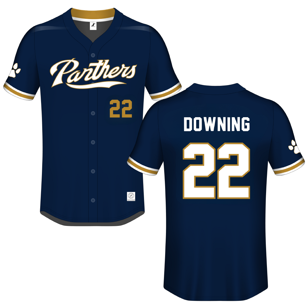 Florida International University Blue Button-Down Jersey - #22 Kaleena Downing
