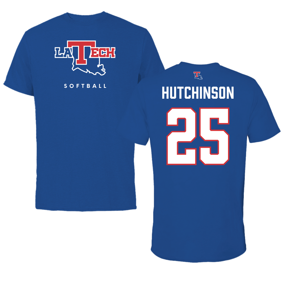 Louisiana Tech University Softball True Royal Performance Tee - #25 Emma Hutchinson