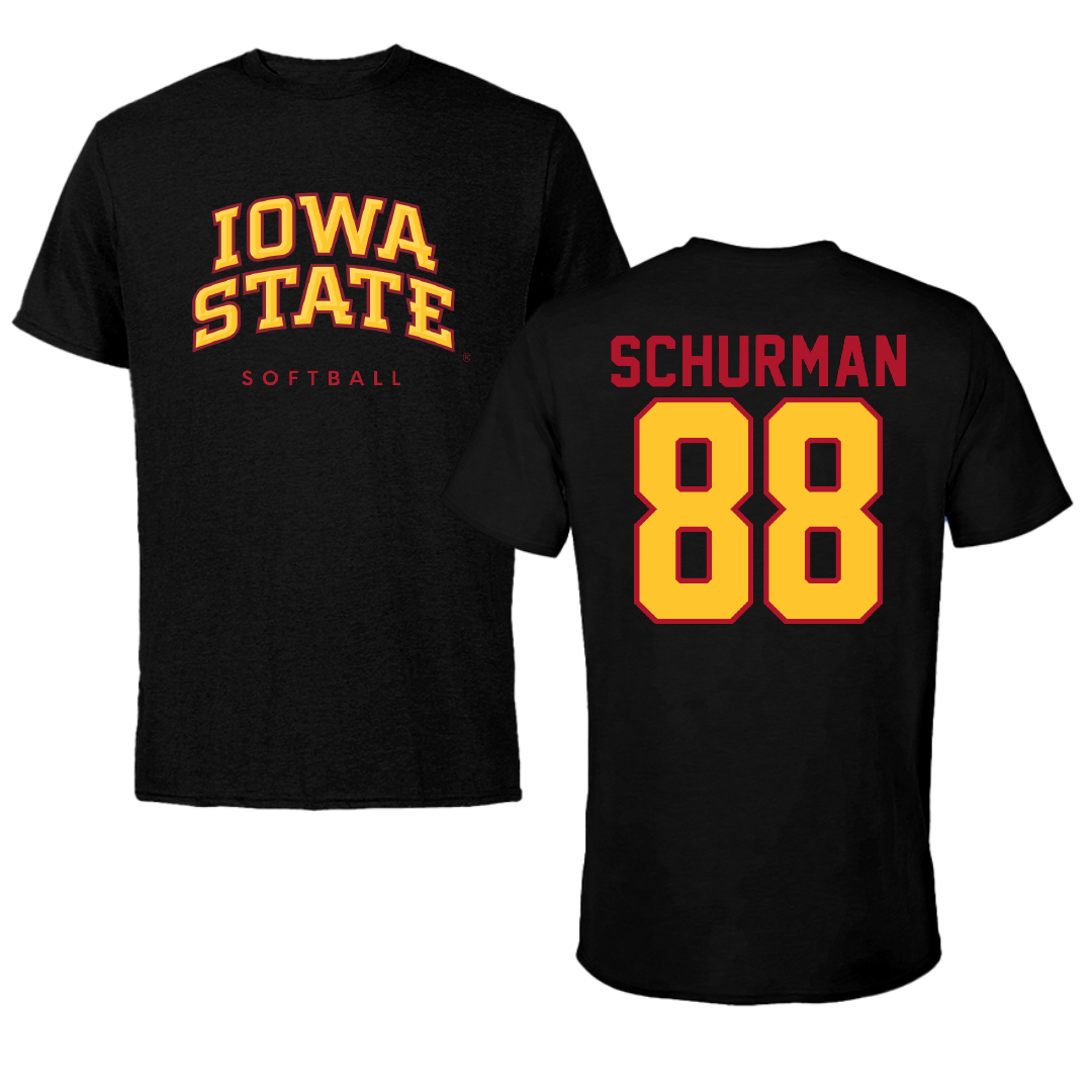 Iowa State University Softball Black Tee - #88 Lauren Schurman