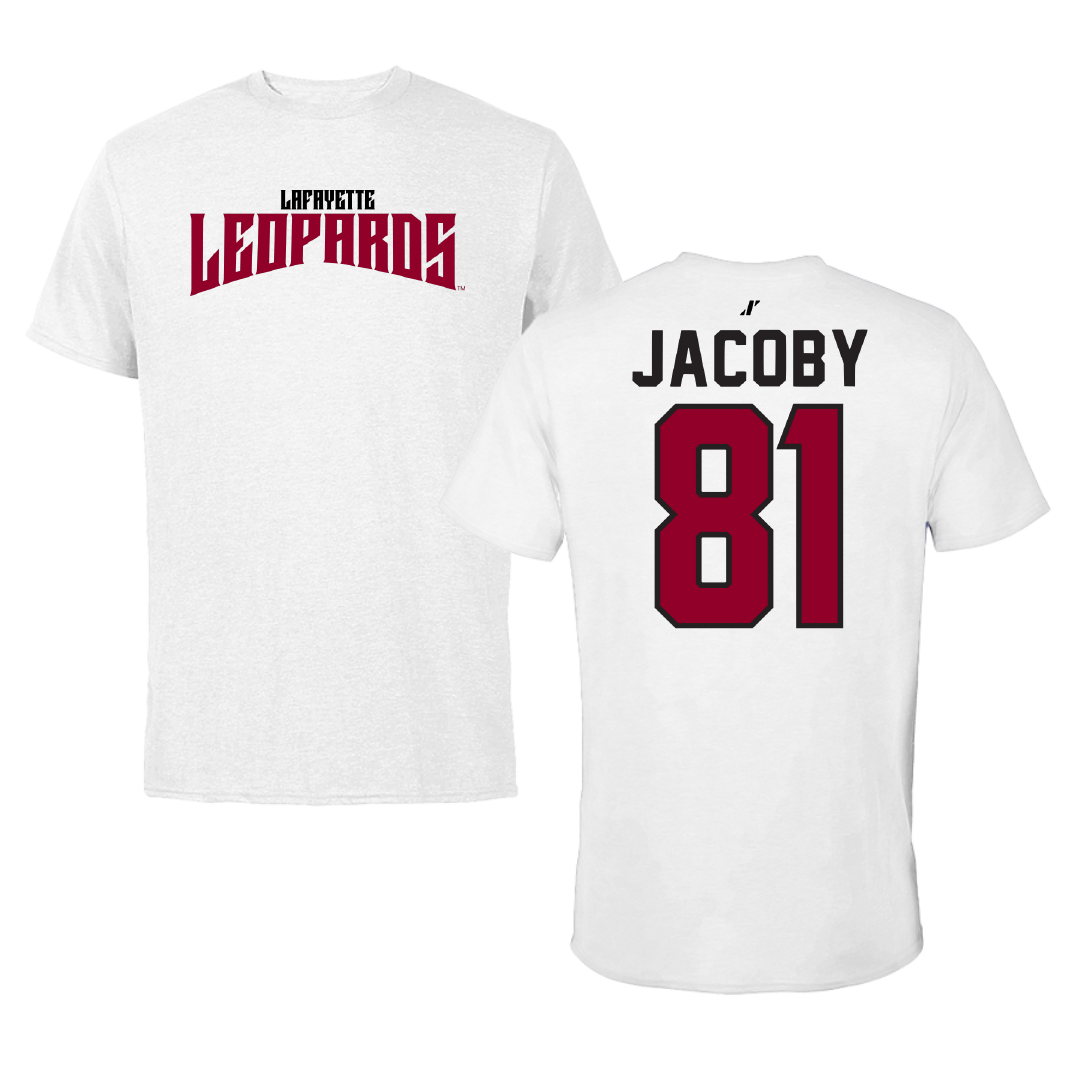 Lafayette College Football White Classic Performance Tee - #81 Carson Jacoby