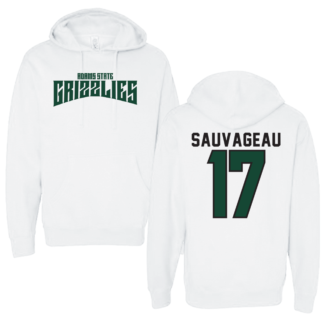 Adams State University Softball White Classic Hoodie - #17 Emily Sauvageau