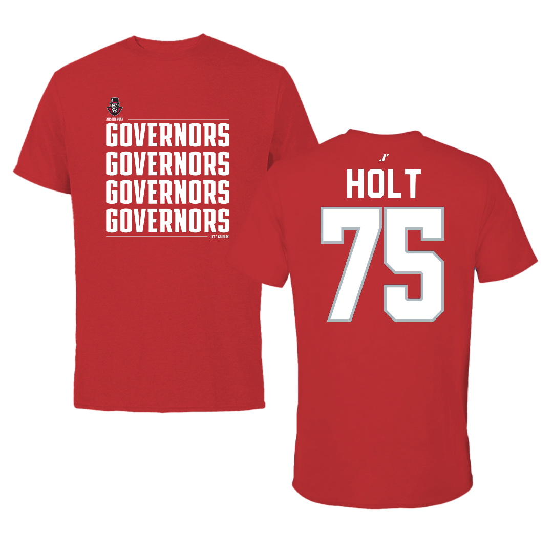 Austin Peay State University Baseball Red General Tee - #75 Campbell Holt