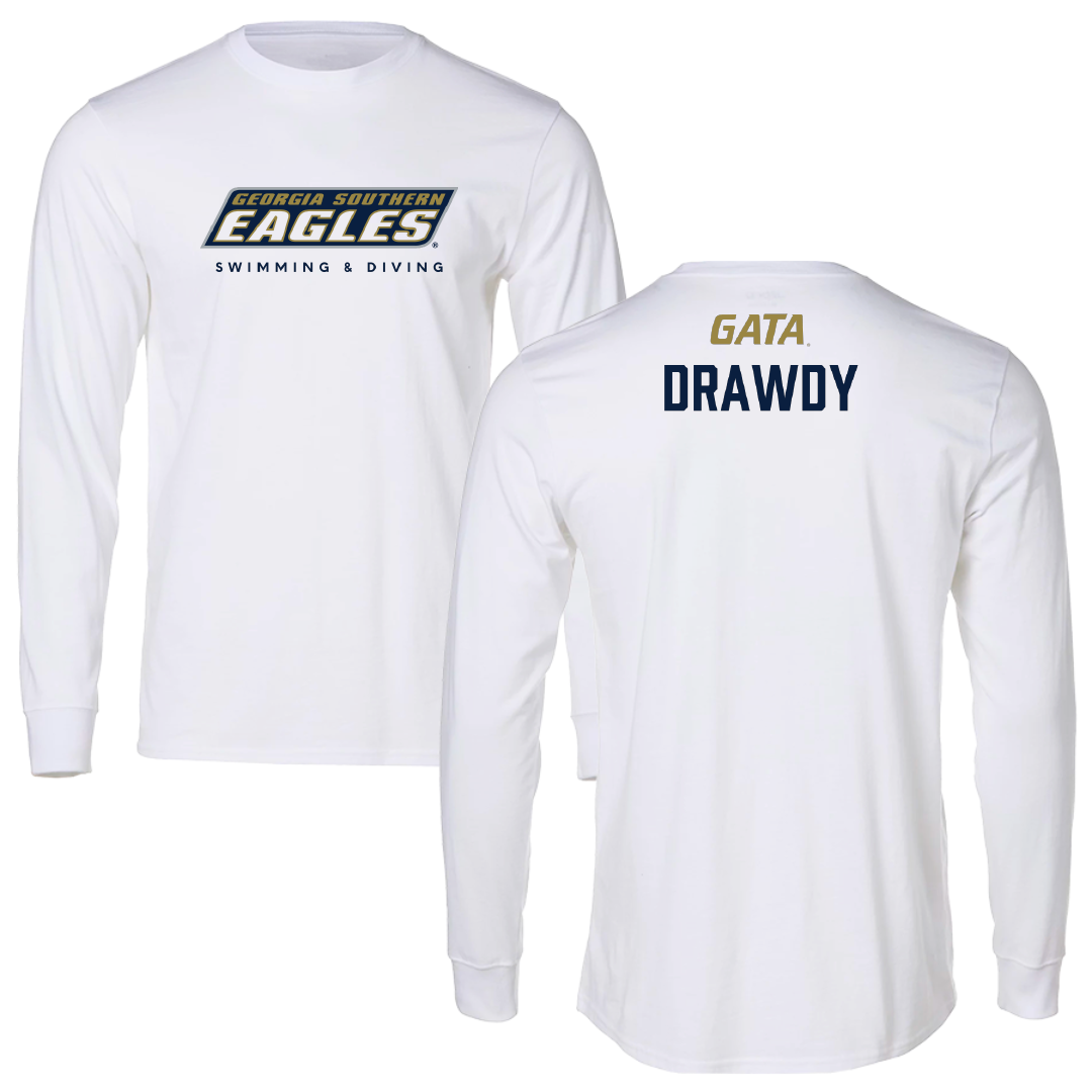 Georgia Southern University Swimming & Diving White Performance Long Sleeve - Grace Drawdy
