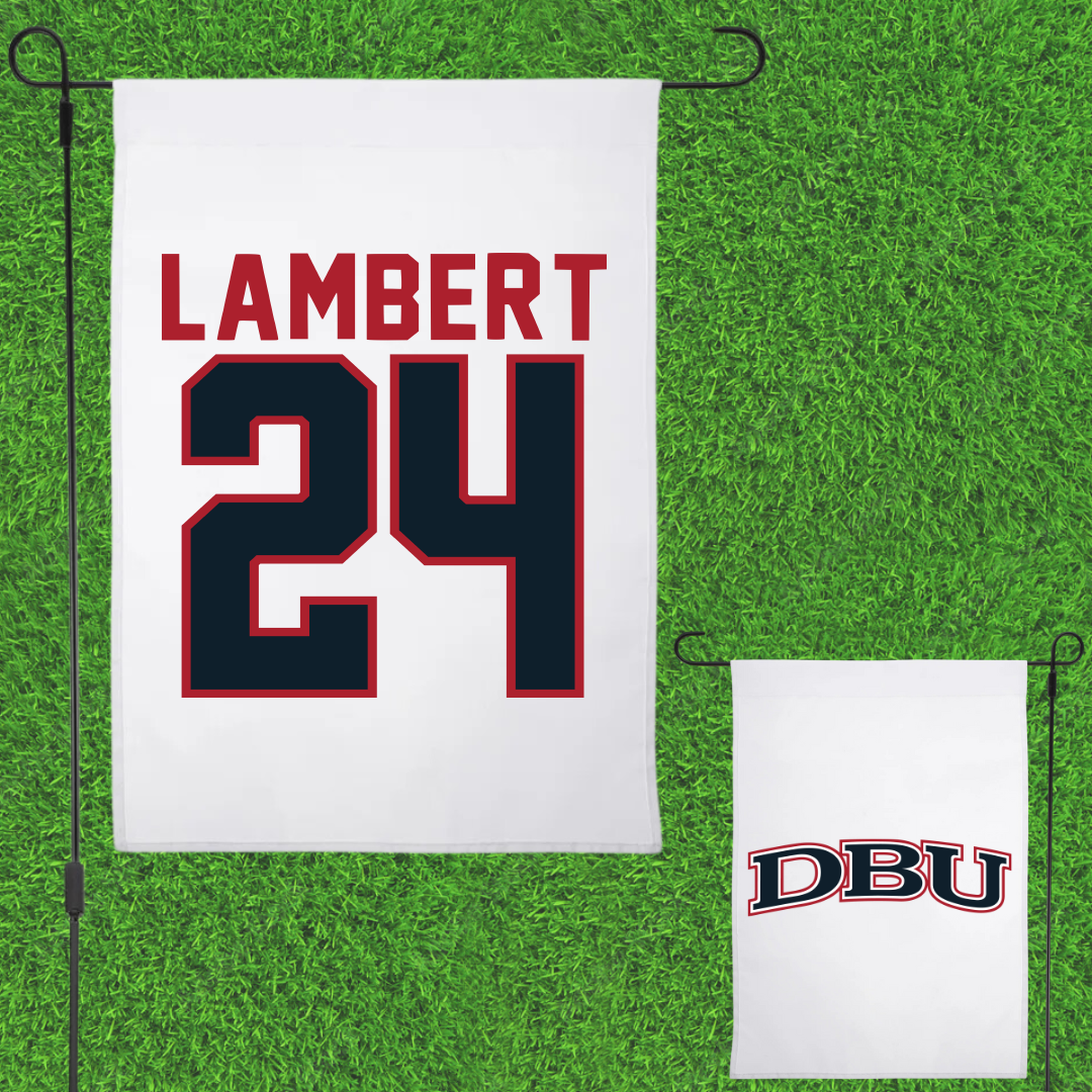 Dallas Baptist University Volleyball White Garden Flag - #24 Lexi Lambert