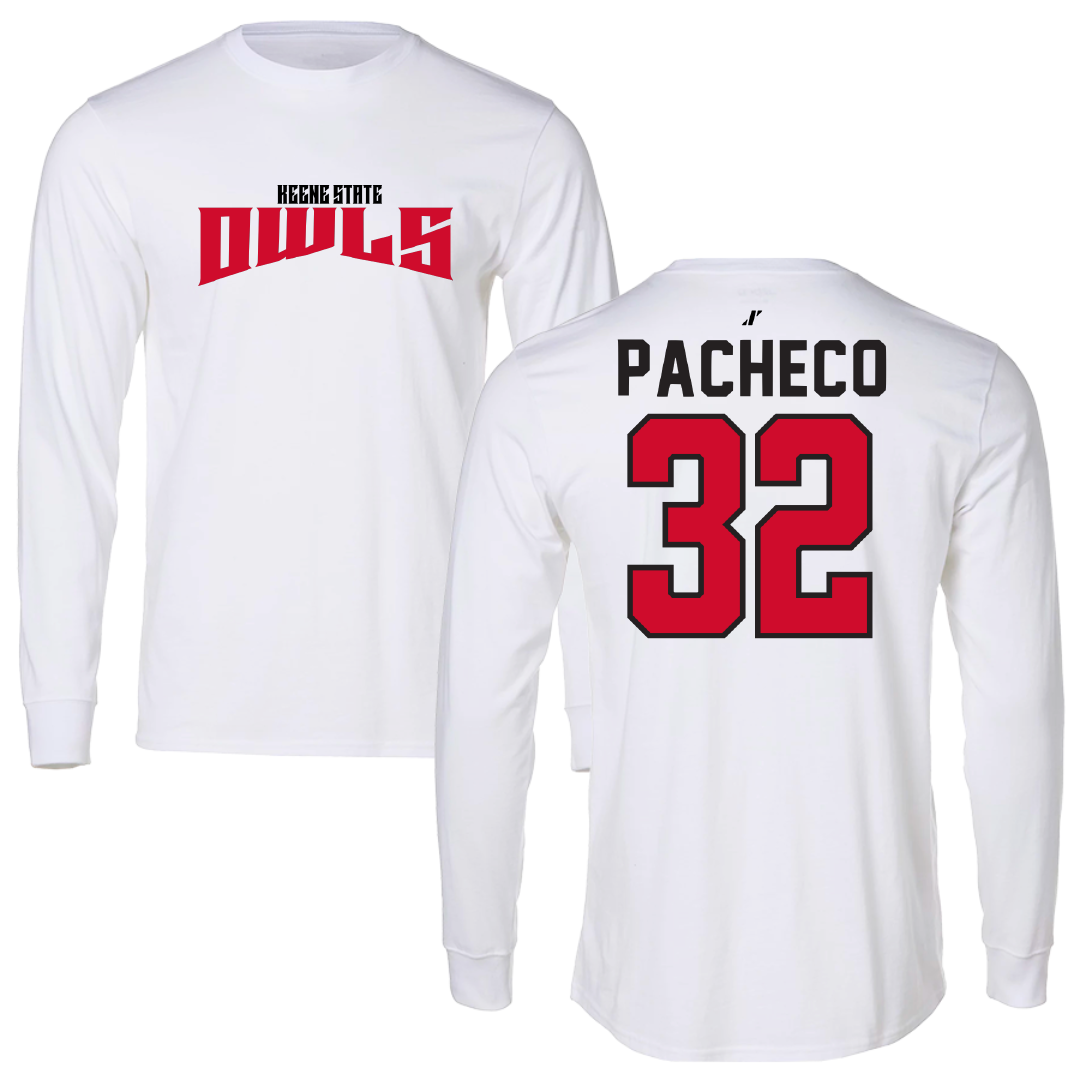 Keene State College Lacrosse White Classic Performance Long Sleeve - #32 Matt Pacheco
