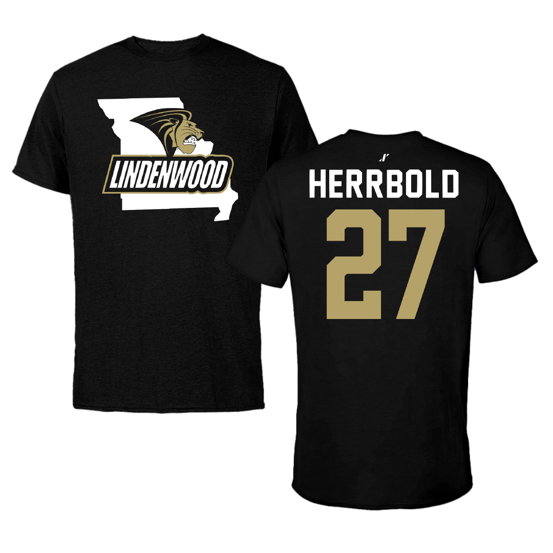 Lindenwood University Volleyball Black State Tee - #27 Izzy Herrbold