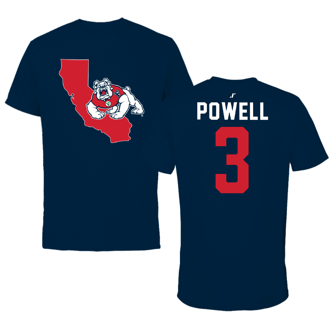 Fresno State University Basketball Navy State Performance Tee - #3 Danae Powell