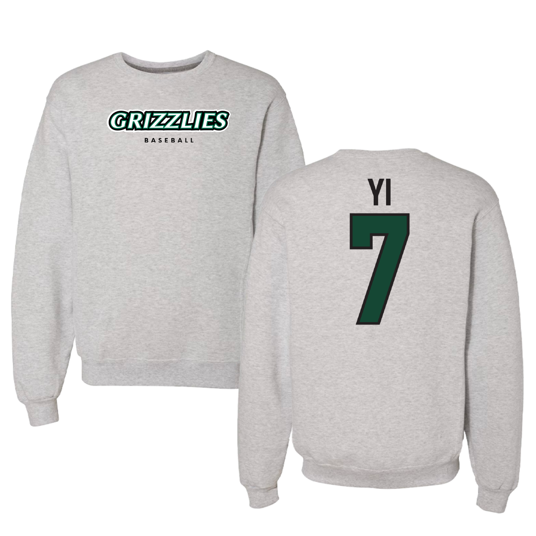 Adams State University Baseball Gray Grizzlies Crewneck - #7 Austin Yi