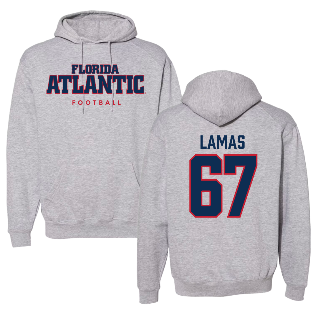 Florida Atlantic University Football Gray Hoodie - #67 Andre Lamas