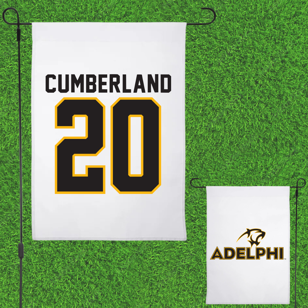 Adelphi University Basketball White Garden Flag - #20 Myles Cumberland
