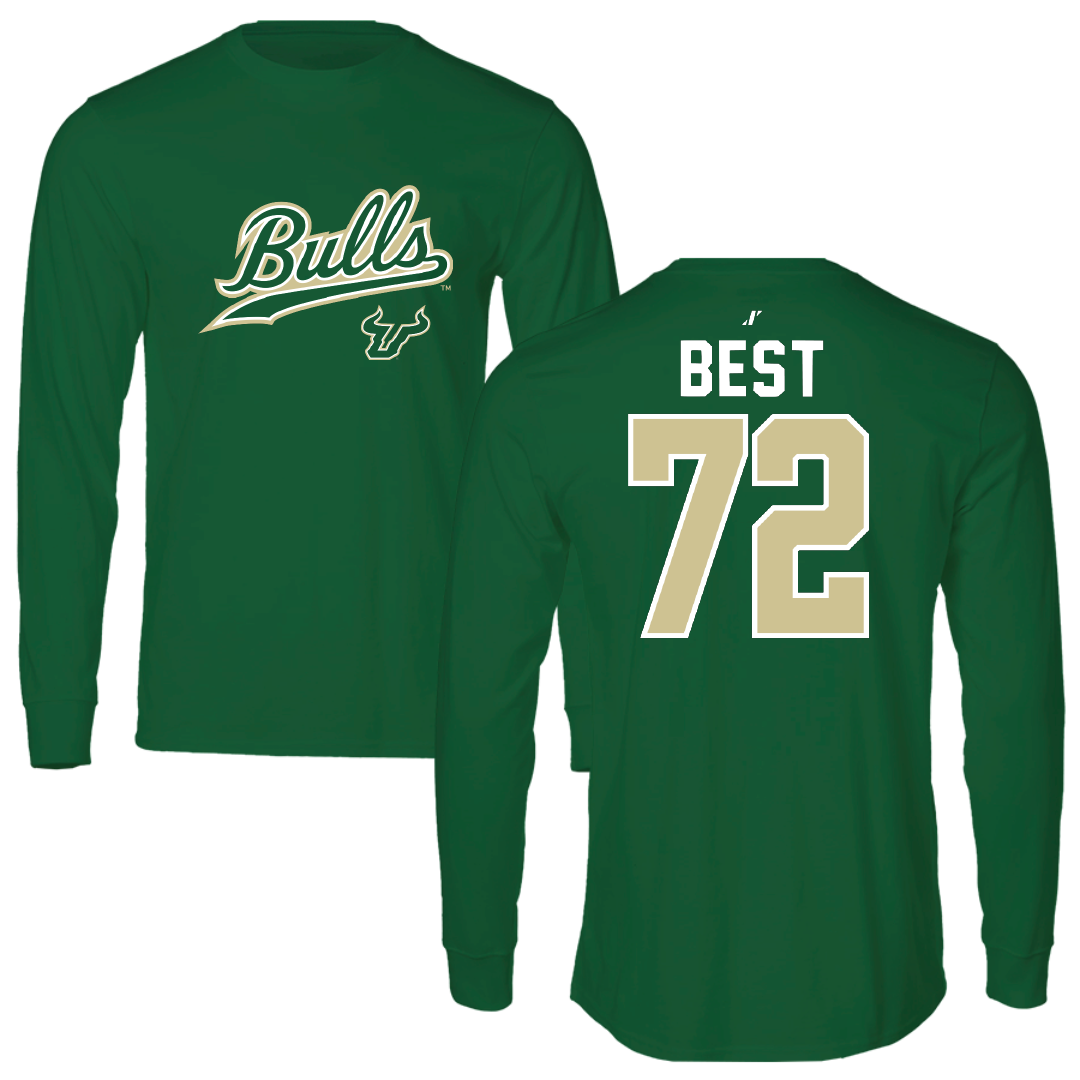 University of South Florida Football Green General Long Sleeve - #72 Cole Best
