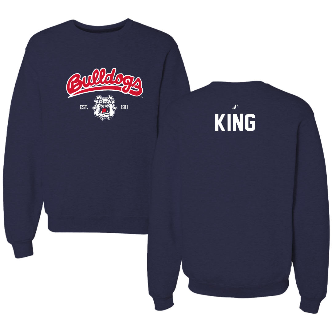 Fresno State University TF and XC Navy General Crewneck - Jabari King