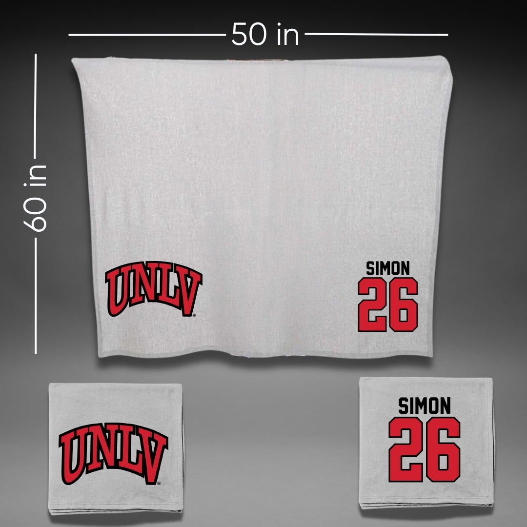 University of Nevada-Las Vegas Baseball Gray Rebels Blanket - #26 Sam Simon