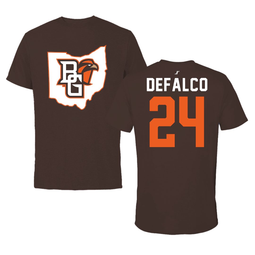 Bowling Green State University Football Brown State Tee - #24 Bryce DeFalco