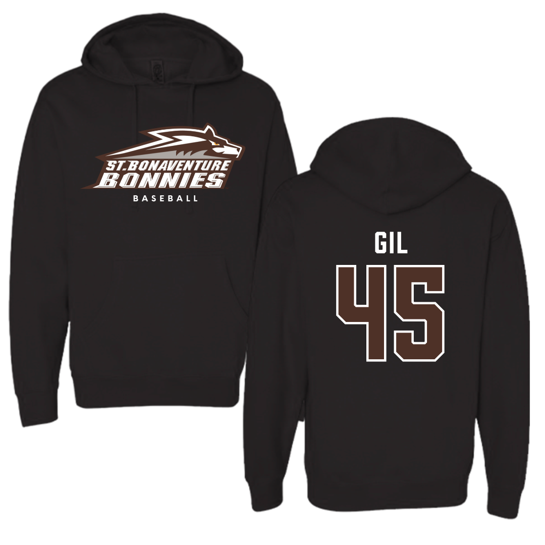 St. Bonaventure University Baseball Black Hoodie - #45 Samuel Gil