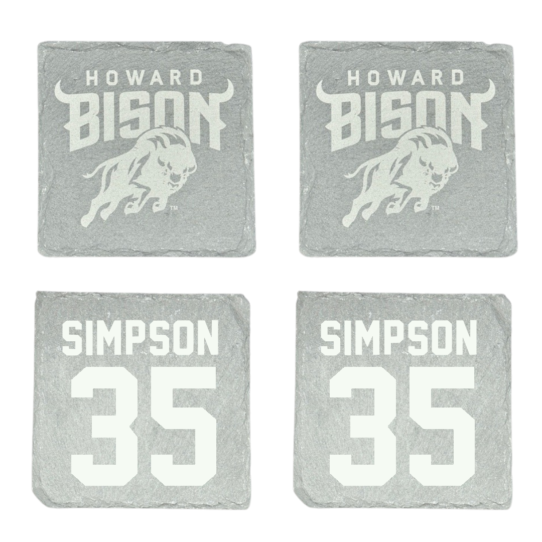 Howard University Soccer Stone Coaster (4 Pack)  - #35 Romario Simpson