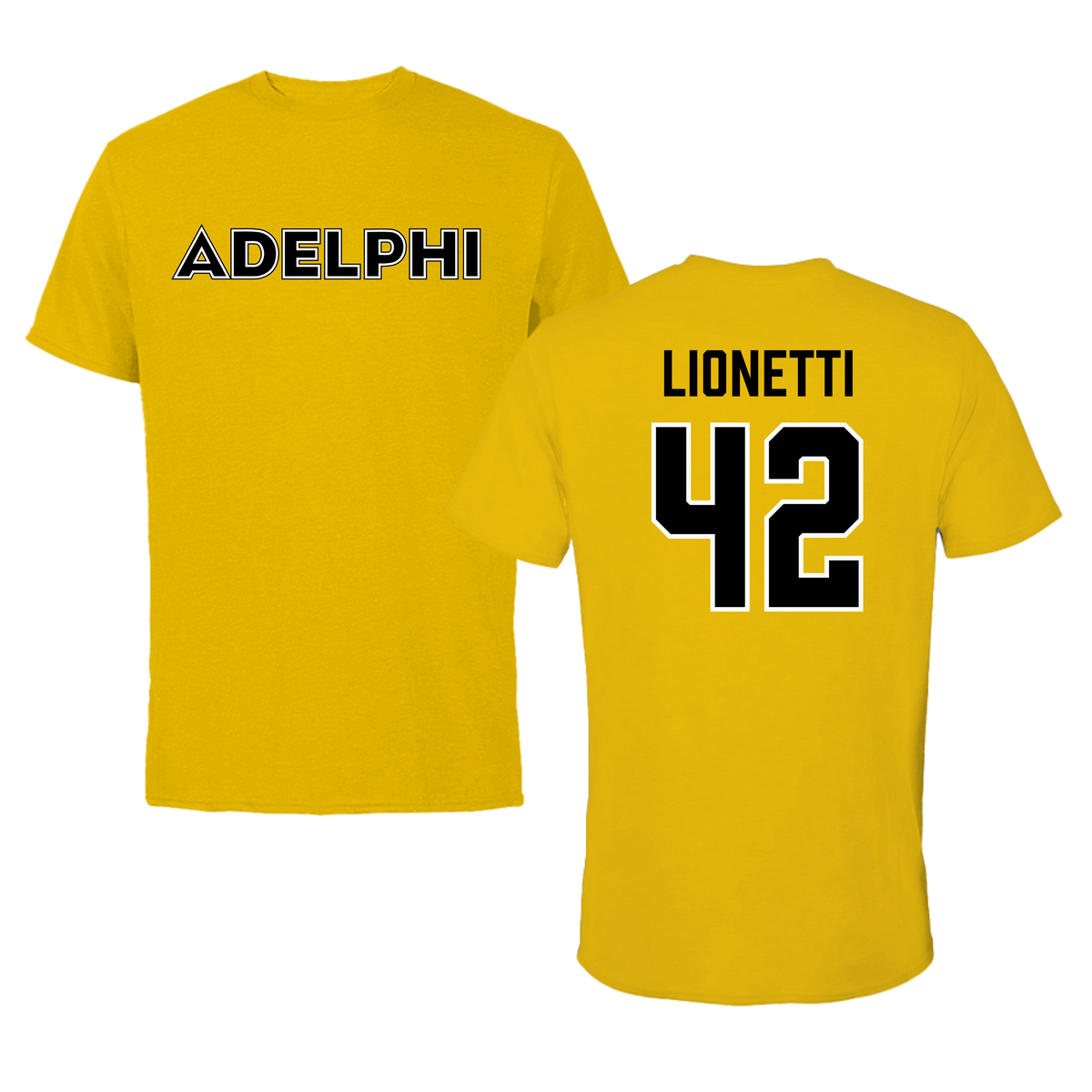 Adelphi University Lacrosse Gold Tee - #42 Sonny Lionetti