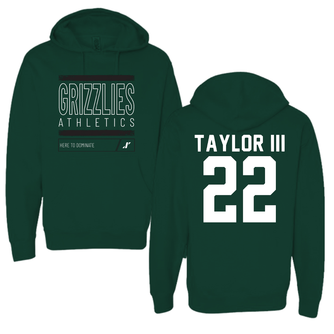 Adams State University Football Forest Green Dominate Hoodie - #22 Dervin Taylor III