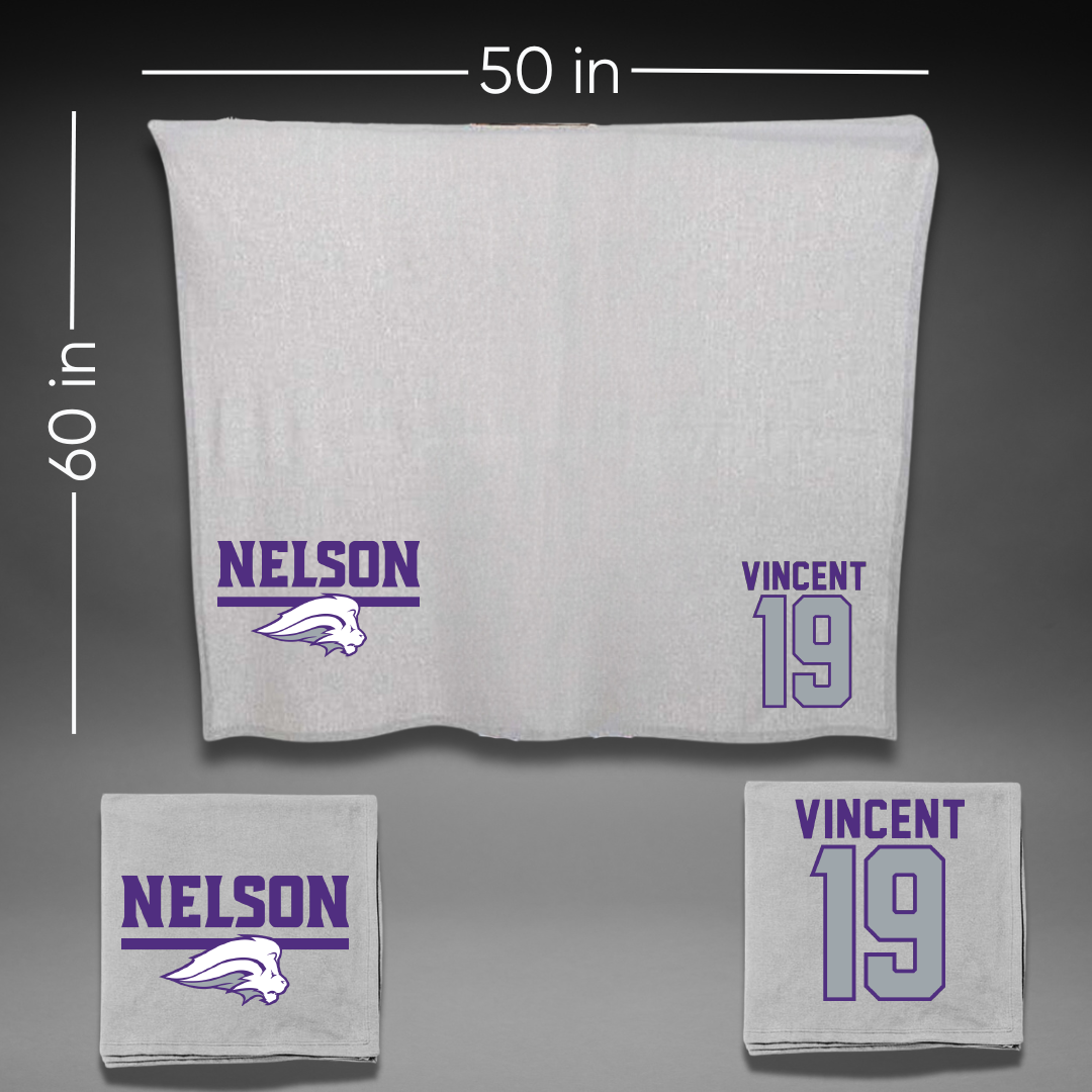 Nelson University Football Gray Blanket - #19 Shaun Vincent