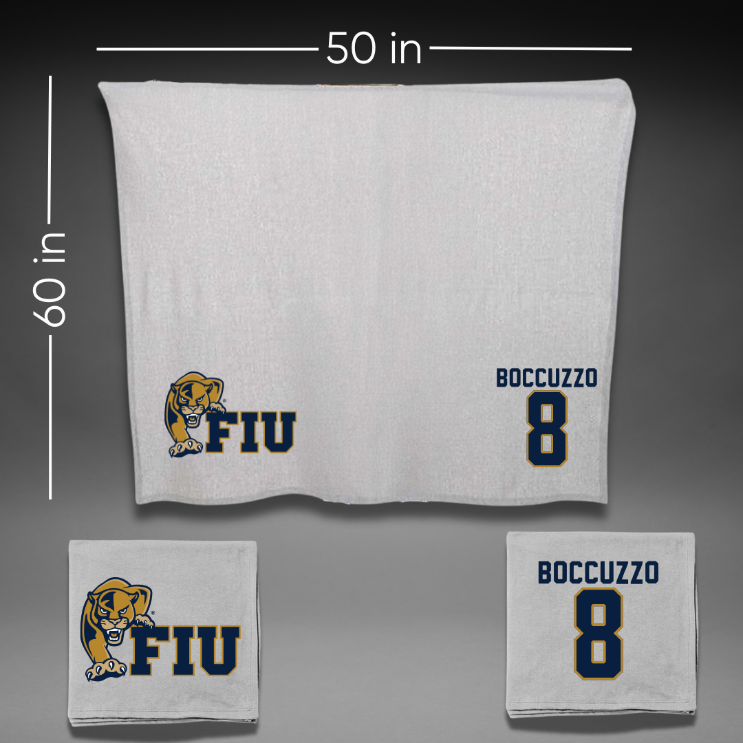 Florida International University Soccer Gray Blanket - #8 David Boccuzzo
