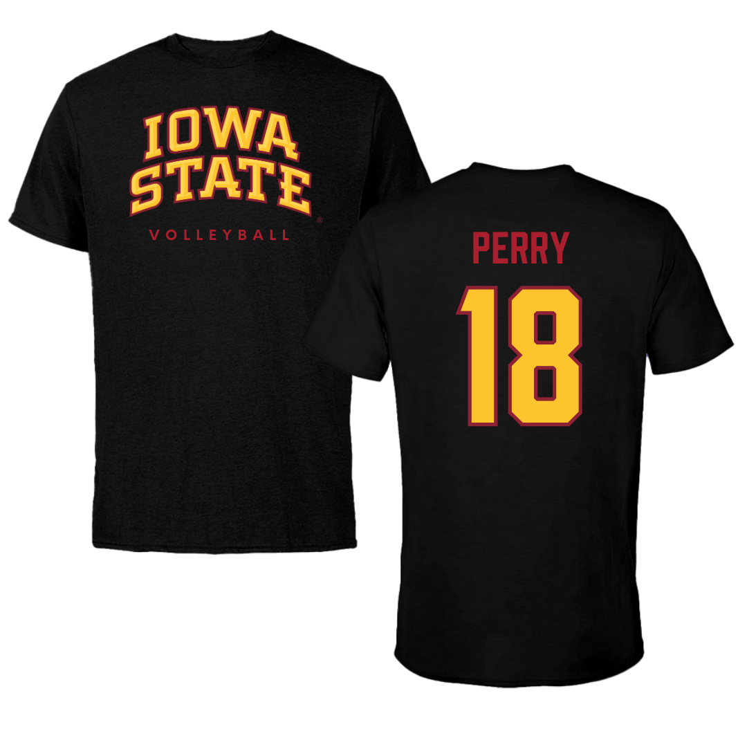 Iowa State University Volleyball Black Tee - #18 Kelsey Perry