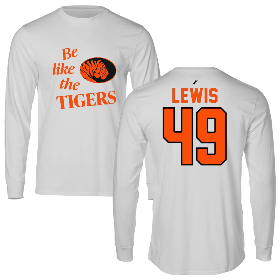 East Central University Football Light Gray Be Like Us Long Sleeve - #49 Amajah Lewis